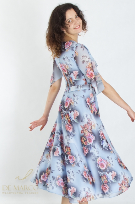 Fashionable floral dress for a summer wedding garden party communion anniversary jubilee. De Marco online store