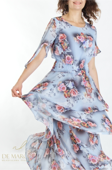 Romantic floral maxi dresses. Tailor made by De Marco