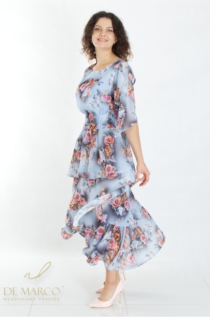 Romantic chiffon creations perfect for a summer wedding, party, anniversary, date, First Communion, visit to the gallery, harvest festival, City Days. Tailor made by De Marco