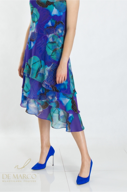Beautiful asymmetric summer dress from Polish designer Władysława Frączek. De Marco online store