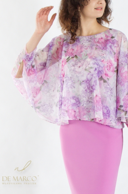 Fancy airy outfit with a chiffon blouse in a casual cut. De Marco online store
