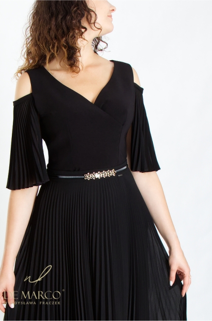 Original black cocktail evening dress. Polish sensual black dresses by De Marco