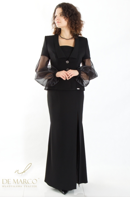 Exclusive women's evening costume De Marco. Tailor-made tailoring from a designer