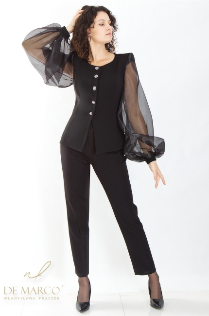 Luxurious women's evening set with trousers. De Marco online store