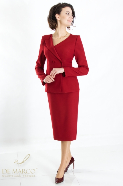 Modern Polish diplomatic clothing in red. The most beautiful red formal and diplomatic styling. De Marco online store