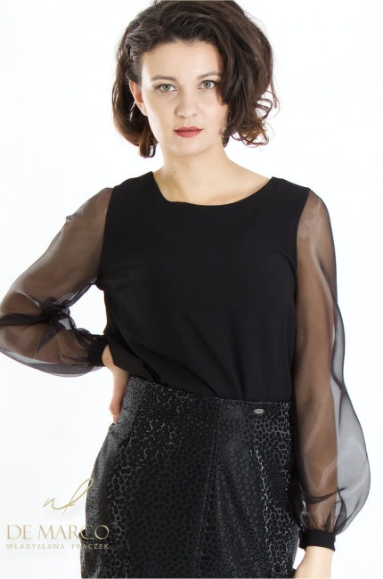 Nowoczesna biznesowa spódnica czarna mini z kieszeniami. Eko-skóra. Sklep internetowy Atelier De Marco