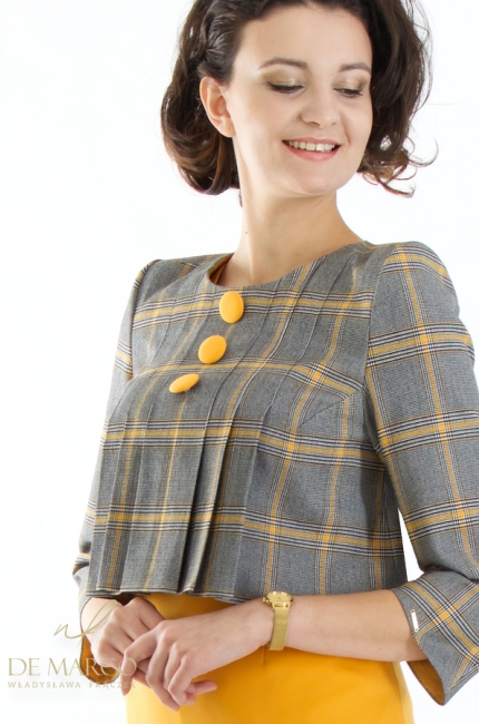 Fashionable suits and two-piece suits with a retro-style dress. De Marco online store