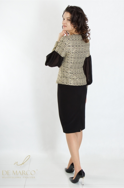 Exclusive evening suits with a skirt made in Poland. Polish producer De Marco