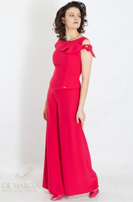 Modern red formal trousers from De Marco