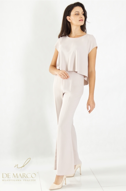 The most beautiful beige formal blouses made to measure by the Polish manufacturer De Marco