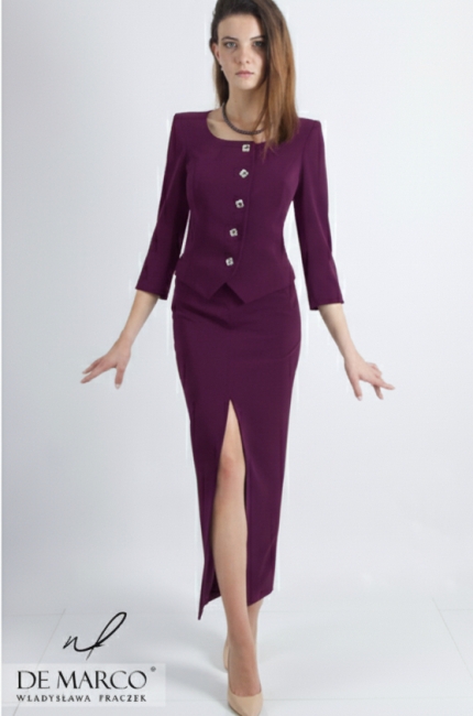 Nowoczesne garsonki z żakietem i długą spódnicą szyte na miarę. Najpiękniejsze stylizacje na jesień zimę 2026 od polskiej projektantki Władysławy Frączek De Marco