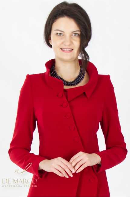 Ekskluzywne polskie garsonki damskie szyte na miarę. Szycie miarowe szycie pasowane u krawca De Marco