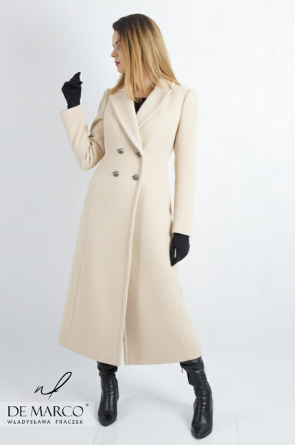 Jasny płaszcz dyplomatka wełniany. Szycie na miarę u polskiego producenta De Marco