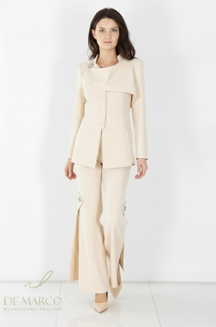 Modne polskie garnitury damskie szyte na miarę. Polski producent De Marco